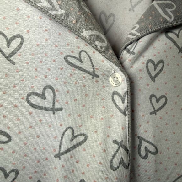 Cuddl Duds 2-Piece Classic Jersey Notch Collar Novelty Pajama Set 3XL Gray White - Picture 6 of 16